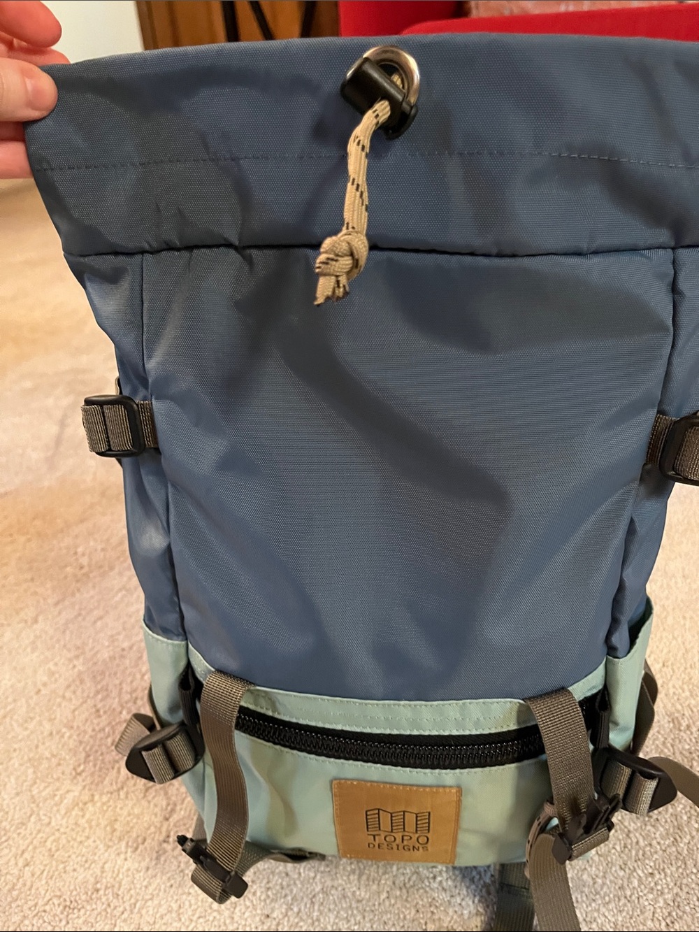 Topo Designs Mini Rover Navy and Teal Backpack - Picture 6 of 8
